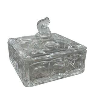 Fenton Crystal Plymouth Dolphin‎ Trinket Box ORIGINAL 1930'S Glass Imperfect